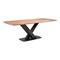 Armen Living Everett Contemporary Dining Table in Matte Black Finish and Walnut Top LCERDIWABL - alternate 1